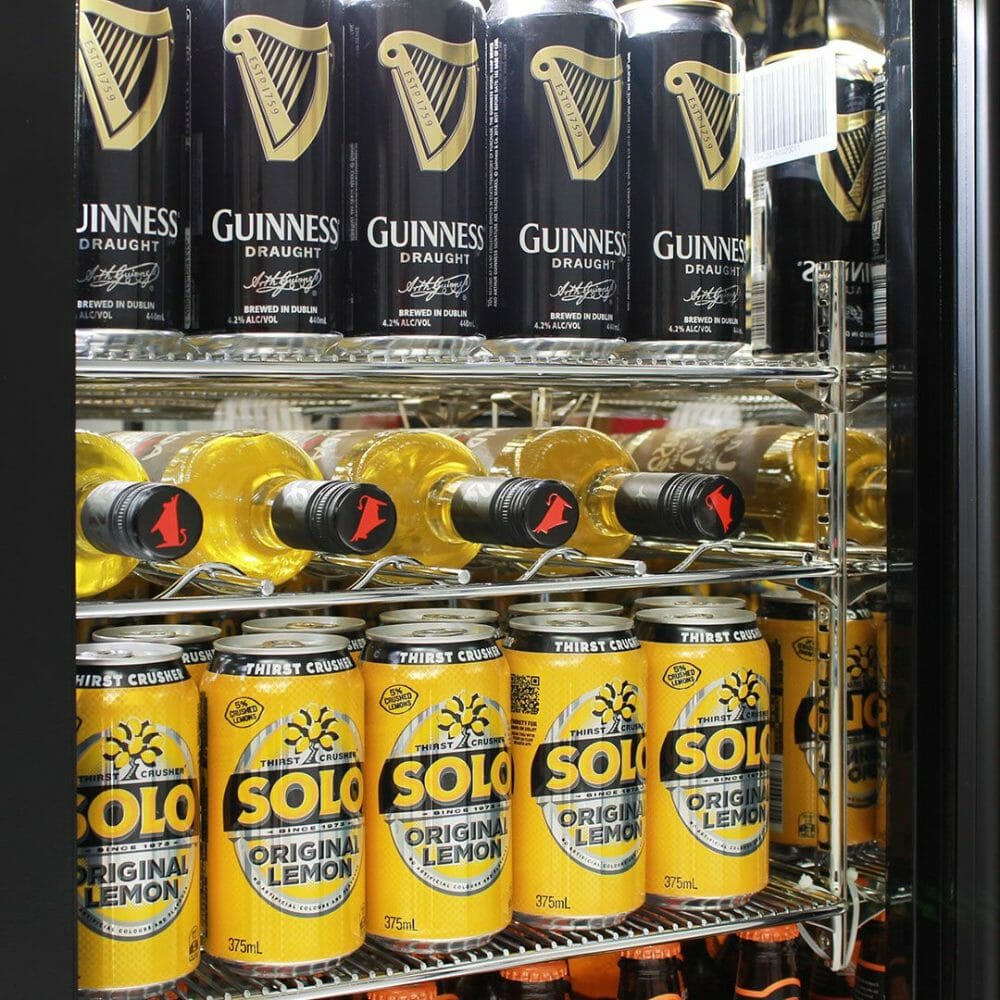Rhino - SG3H-B-HD - Black Heated Glass 3 Door Bar Fridge - Image 4