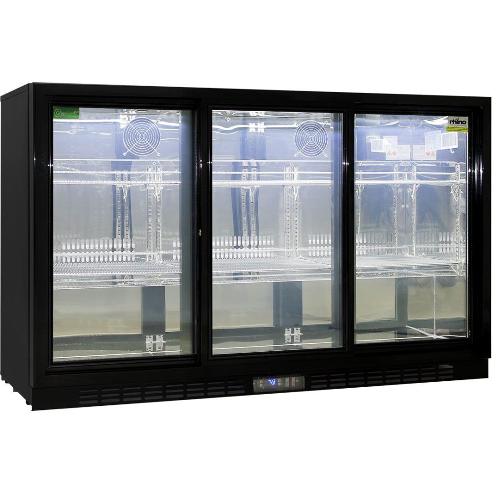 Rhino - SG3S-B - Black Sliding 3 Door Glass Bar Fridge - Image 5