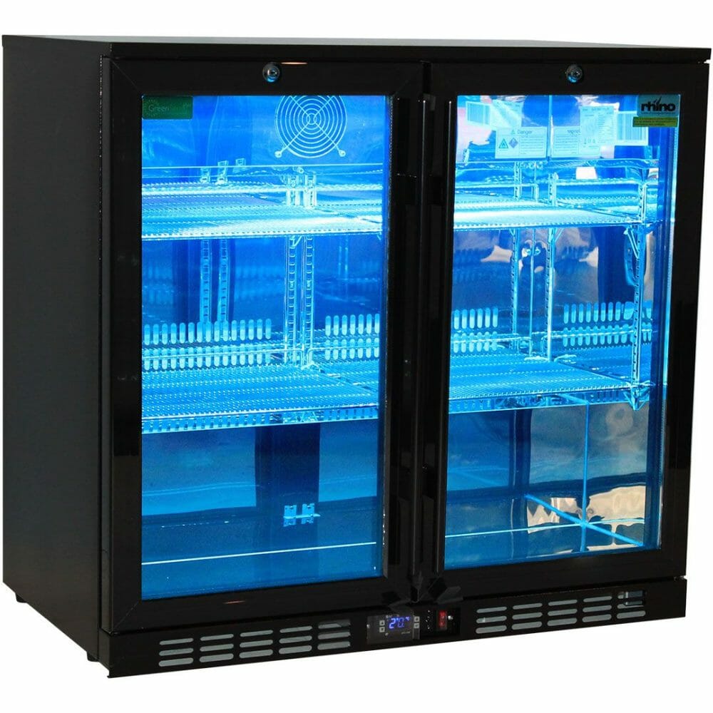 Rhino - SG2H-NC - Black Night Club Multi Colored LEDs 2 Door Bar Fridge - Image 3