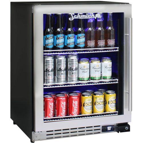 Schmick - JC132B - Black Triple Glazed Fridge - Left Hinged