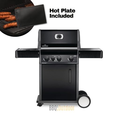 Napoleon Rogue XT 425 Black- IR Side Burner, SS Grills, Multifunctional Warming Rack- LPG