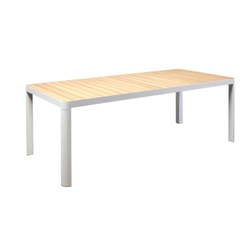 Melton Craft Bonn Table - Teak Slats with White Frame