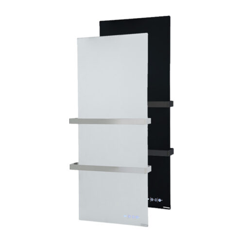Herschel XLS Towel Rail 500w Black Glass with Integrated Controller